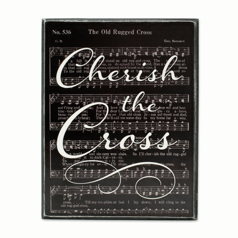 BOX SIGN - CHERISH THE CROSS