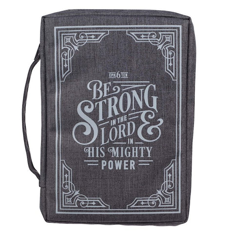 BIBLE CASE - BE STRONG GRAY - MED