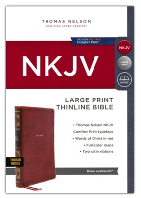 NKJV - LP THINLINE BROWN  LEATHERSOFT TI