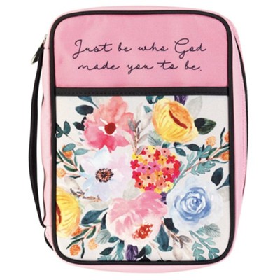 BIBLE CASE - JUST BE WHO GOD - PINK FLORAL - MD