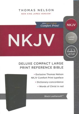 NKJV - LP COMPACT REF BLK LEATHERTOUCH