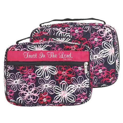 BIBLE CASE - QUILTED - TRUST IN THE LORD LG