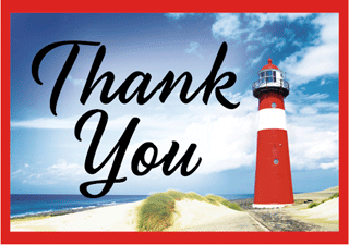 WALLET THANK YOU! LIGHTHOUSE PKG OF 25