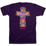 TSHIRT - CHERISHED GIRL-FLORAL CROSS-SM