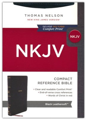 NKJV - LP COMPACT REF BLK LEATHERTOUCH