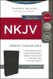 NKJV -  COMPACT THINLINE BLACK  LEATHERSOFT