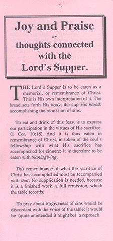 JOY AND PRAISE - J. G. BELLETT