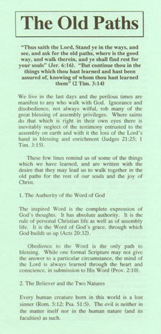 THE OLD PATHS - J. MULLER