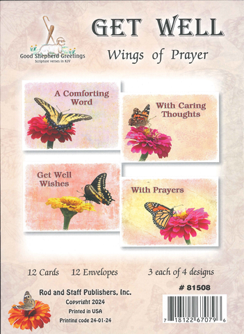 BOXED CARD - GET WELL - WINGS OF PRAYER