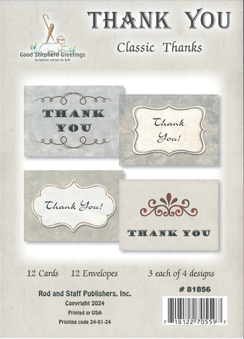 BOXED CARD - THANK YOU - CLASSIC THANKS