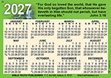 WALLET CALENDARS 2027 - PACK OF 100 - GOSPEL
