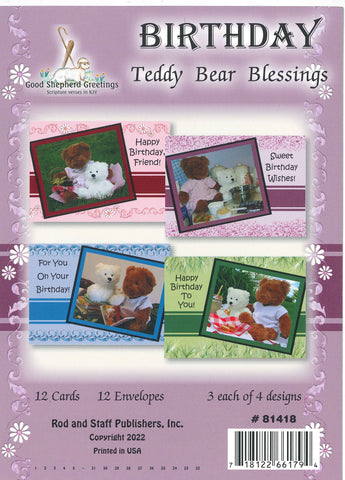 BOXED CARD - BIRTHDAY - TEDDY BEAR BLESSINGS