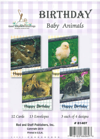 BOXED CARD - BIRTHDAY - BABY ANIMALS