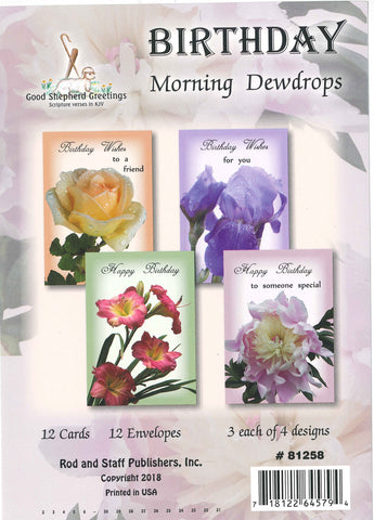 BOXED CARD - BIRTHDAY - MORNING DEWDROPS