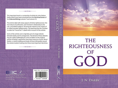 THE RIGHTEOUSNESS OF GOD -J.N.DARBY-Paperback