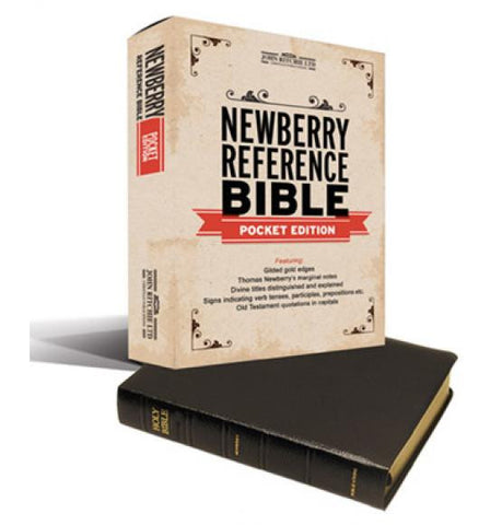 NEWBERRY REFERENCE STUDY BIBLE - POCKET ED. BLACK PIGSKIN LEATHER