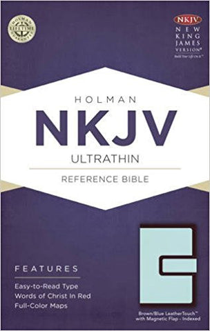 NKJV - ULTRATHIN REF. BROWN/BLUE