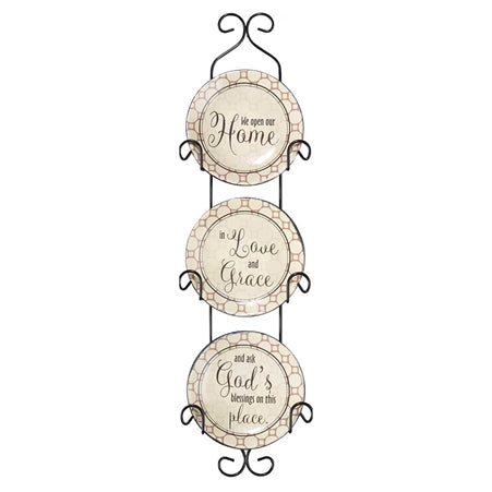 WALL PLATES - WE OPEN OUR HOME - SET OF 3