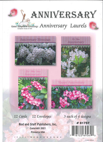 BOXED CARD - ANNIVERSARY - ANNIVERSARY LAURELS