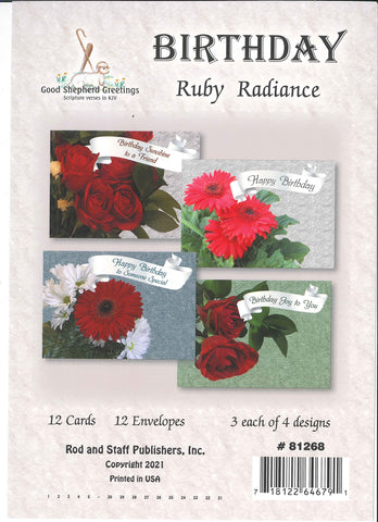 BOXED CARD - BIRTHDAY - RUBY RADIANCE