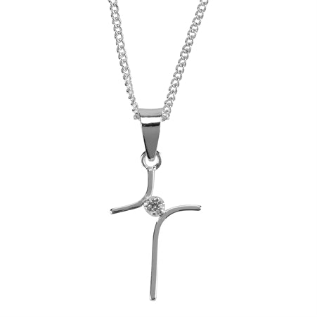 NECKLACE - GOD'S GIRL - CROSS W/1CRYSTAL