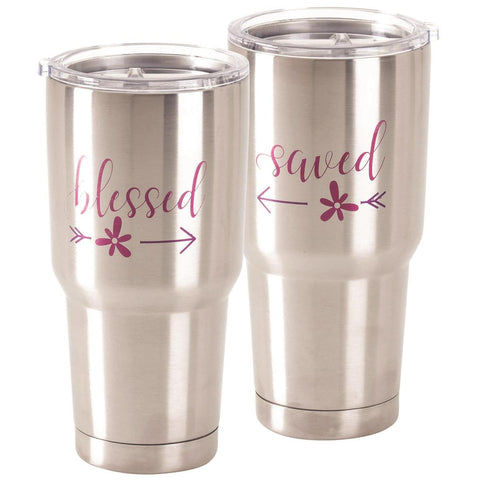 TUMBLER - BLESSED/SAVED - SS 30OZ