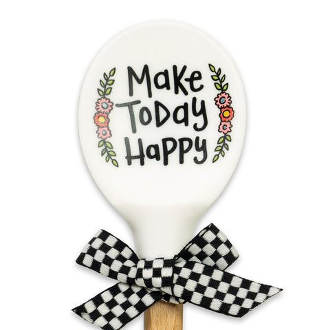 WOOD HNDL SPOON - MAKE TODAY HAPPY