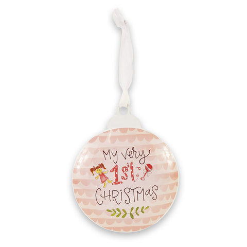 ORNAMENT - VERY 1ST CHRISTMAS PINK
