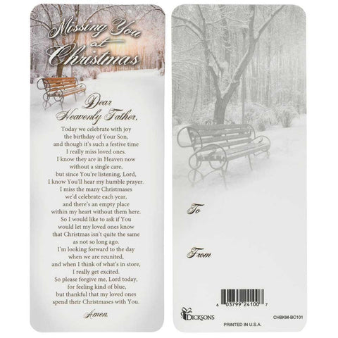 BOOKMARK - MISSING YOU AT CHRISTMAS