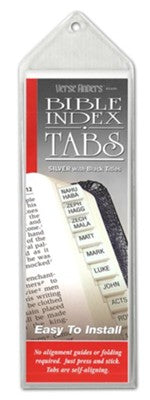 BIBLE TABS SILVER W/BLACK