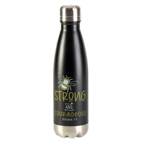 WATER BOTTLE - BE STRONG & COURAGEOUS - BLK