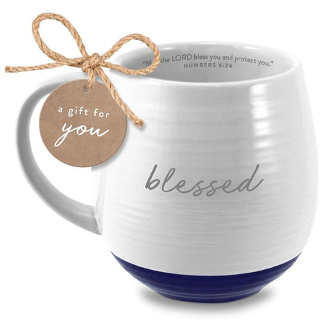 MUG - BLESSED - WHITE - 18OZ