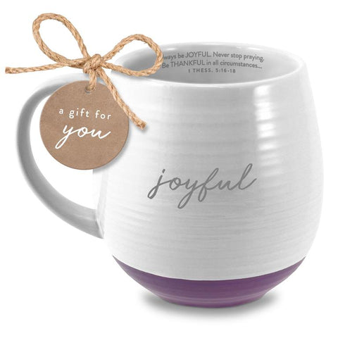 MUG - JOYFUL - WHITE - 18OZ