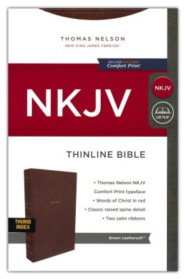 NKJV -  THINLINE BROWN  LEATHERSOFT TI