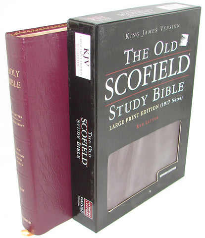 THE OLD SCOFIELD STUDY BIBLE LARGE PRINT EDITION - Burgundy - Genuine Leather