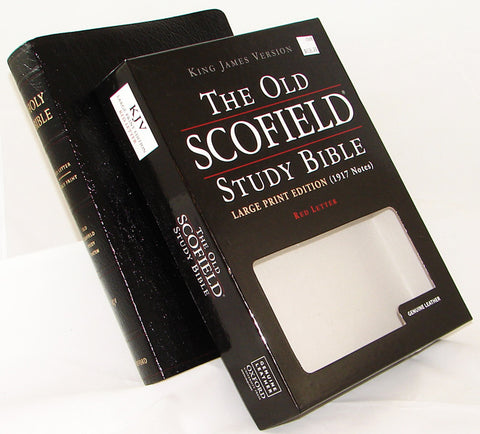 THE OLD SCOFIELD STUDY BIBLE LARGE PRINT EDITION - Black - Genuine Leather - Thumb Indexed