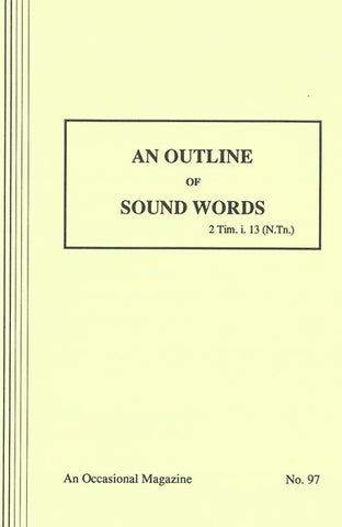 AN OUTLINE OF SOUND WORDS, HAMILTON SMITH - Paperback