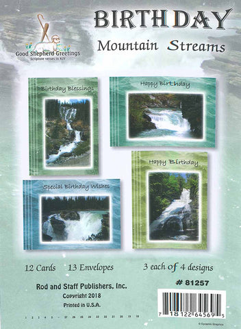 BOXED CARD - BIRTHDAY - MOUNTAIN STREAMS
