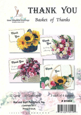 BOXED CARD - THANK YOU - BASKET OF THANKS