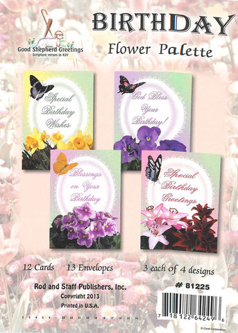 BOXED CARD - BIRTHDAY - FLOWER PALETTE