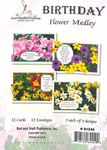 BOXED CARD - BIRTHDAY - FLOWER MEDLEY