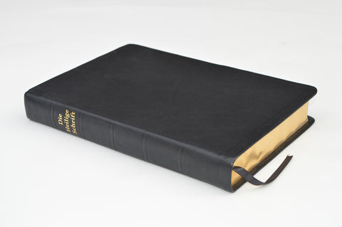GERMAN BIBLE LARGE GENUINE LEATHER BLACK